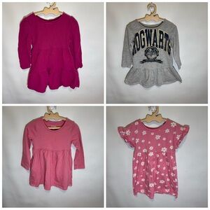 Lot of 4 Girls Dresses Size 2T Bundle Kidcore Frilly Youthful Play Ready Spring